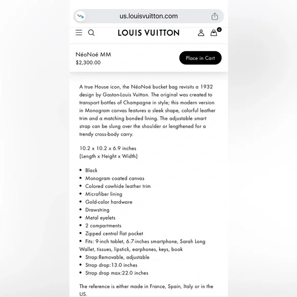 Louis Vuitton Neo Noe MM - Picture 9 of 9